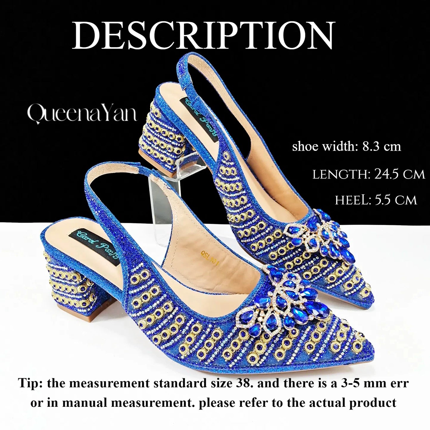 Dazzling Dreams: Full Rhinestone High Heels and Coordinated Bag for Timeless Style