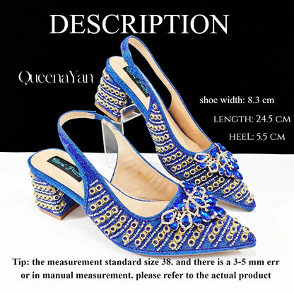 Dazzling Dreams: Full Rhinestone High Heels and Coordinated Bag for Timeless Style