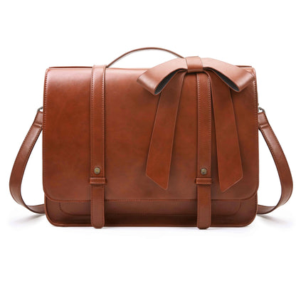 Bags for Women Courier bags PU Leather 14'' Laptop Bag Satchel female Shoulder Bag for College Travel square bag