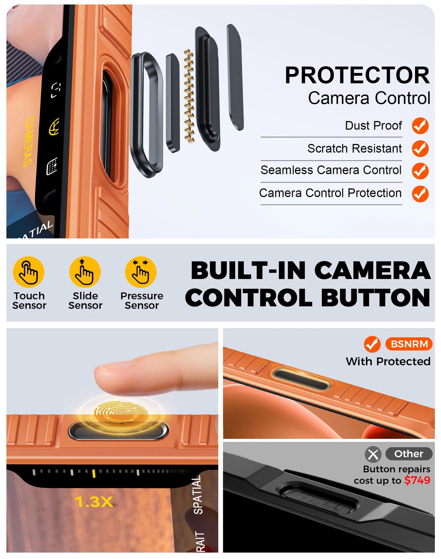 For iPhone 17 Pro Max Case,Wallet - Full Body Protective with Card Holder (4 Cards) Camera Cover & Kickstand-Orange
