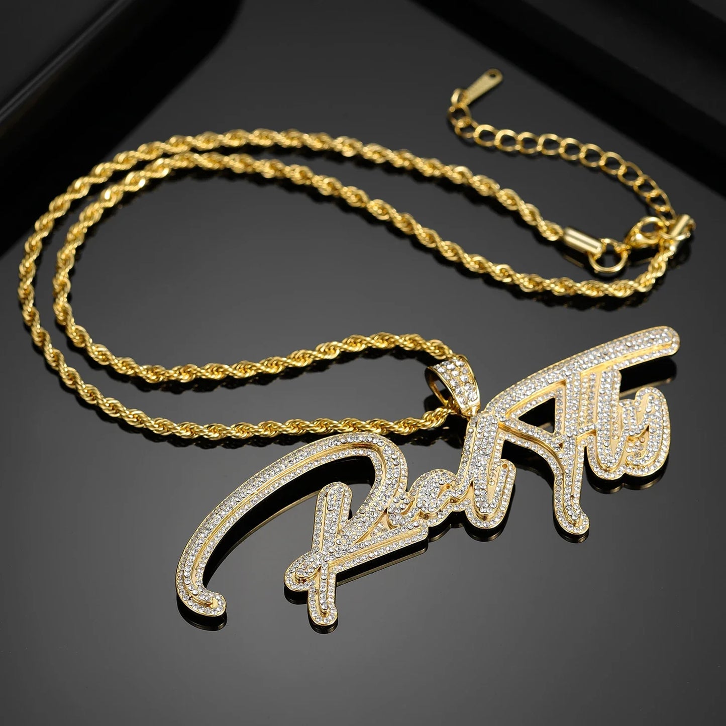 Personalized Name Diamond Custom Name Necklace Iced Out Hip Hop Stainless Steel Pendant Jewelry Christmas Gift  Jewelry For Men