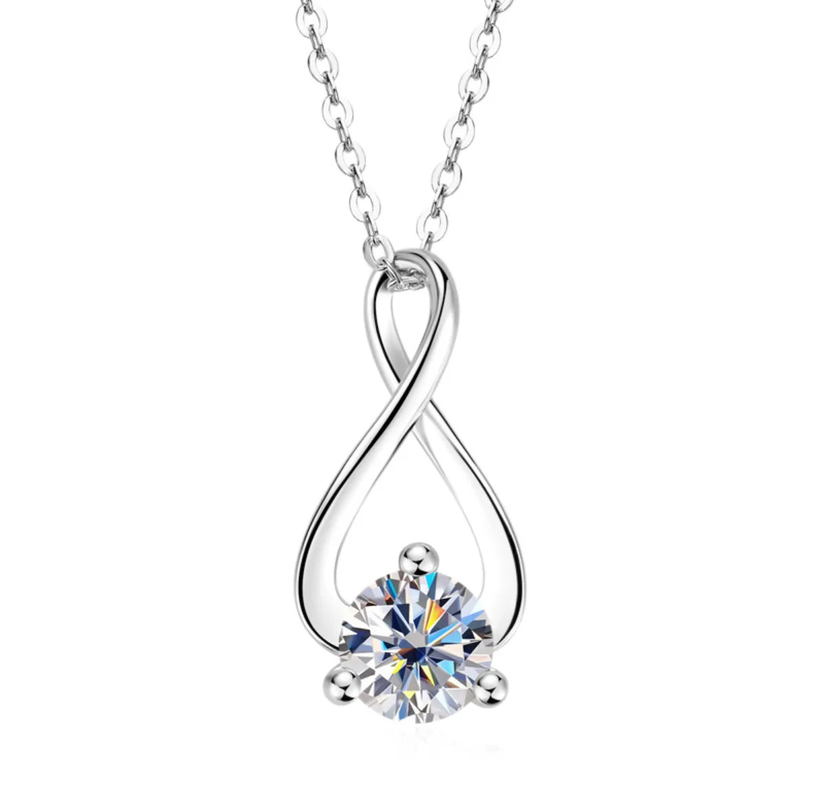 Real Full Moissanite Necklace for Women Twisted Pendant Choker Chain 925 Silver Yellow Gold Color Fine Jewelry with Certificate