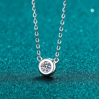 D Color Moissanite Necklace for Woman Birthday Party Jewely with GRA 925 Sterling Sliver Plated 18k White Gold Necklace