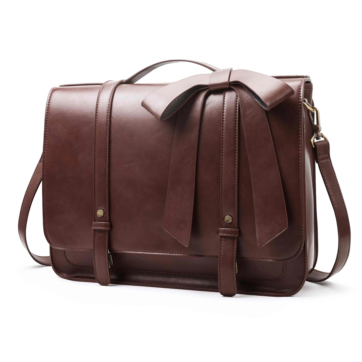 Bags for Women Courier bags PU Leather 14'' Laptop Bag Satchel female Shoulder Bag for College Travel square bag