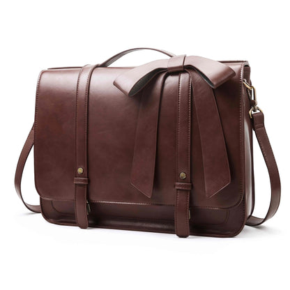 Bags for Women Courier bags PU Leather 14'' Laptop Bag Satchel female Shoulder Bag for College Travel square bag
