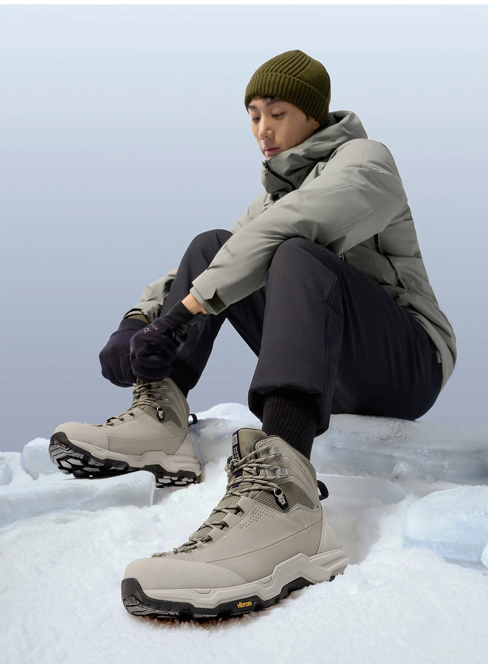 N53-2 FLT Men's Ice Grip Anti-Slip Hiking Shoes Outdoor Waterproof Sport Sneakers KS2442150