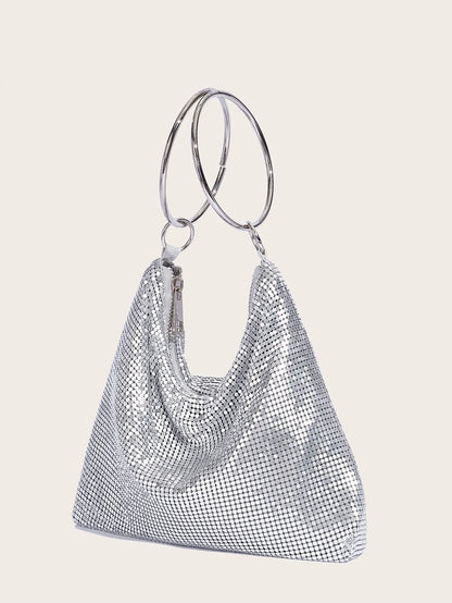 2024 Fashion Evening Bag Party Handbag for Women Large Capacity Gold Bag Aluminum Sheet Purse