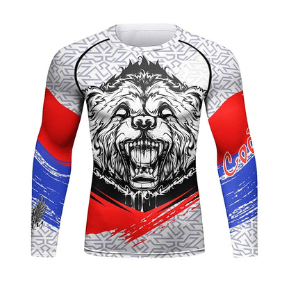 Cody Lundin Men's MMA BJJ Rashguard Brazilian Jiu-Jitsu No Gi Grey Compression Gym Shirts Westling Martial Art Training T Shirt