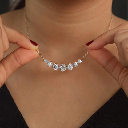 1.7/2.8CT Moissanite Pendant Necklace for Women 925 Sterling Silver Wedding Anniversary Fine Jewelry with Certificates