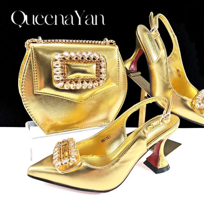 Inspired Elegant Women’s High Heels and Bag African Wedding Party Shoes and Bag–Fashionistas Exclusive Products