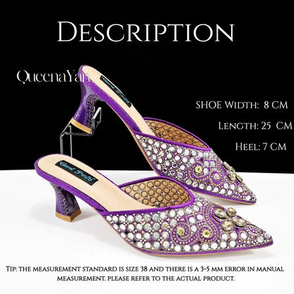 2025 INS FANTATIC BLUE Rhinestone-encrusted Sex Ladies Shoes / MATCHING  SPARKING MINI BAG (SPECIAL COLLECTION)