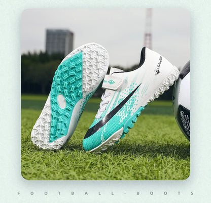 Kids TF Turf Soccer Shoes Child Outdoor Athletic Training Sports Footwear Pink Black Green 3 Colors Available for Boys Girls
