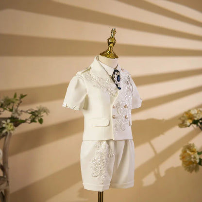 New Children's Costume Wedding Birthday Baptism Party Piano Performance Easter Eid Boys Clothing Host Blazer Sets A4484