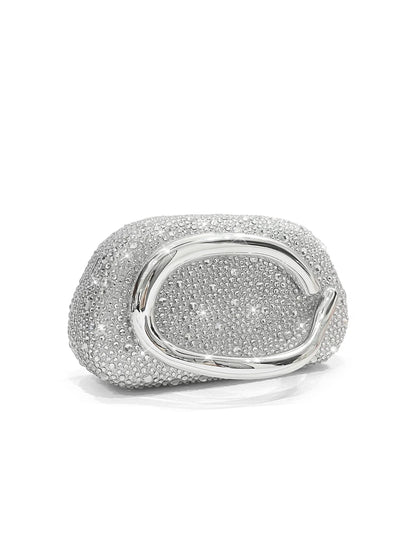 Sparkling Crystal Diamond Women's Evening Clutch Luxury Elegant Round Box Shaped Chain Bag Banquet Party Shoulder Crossbody Bag