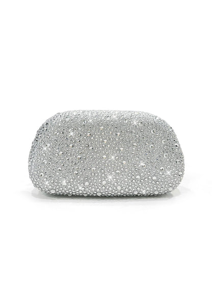Sparkling Crystal Diamond Women's Evening Clutch Luxury Elegant Round Box Shaped Chain Bag Banquet Party Shoulder Crossbody Bag