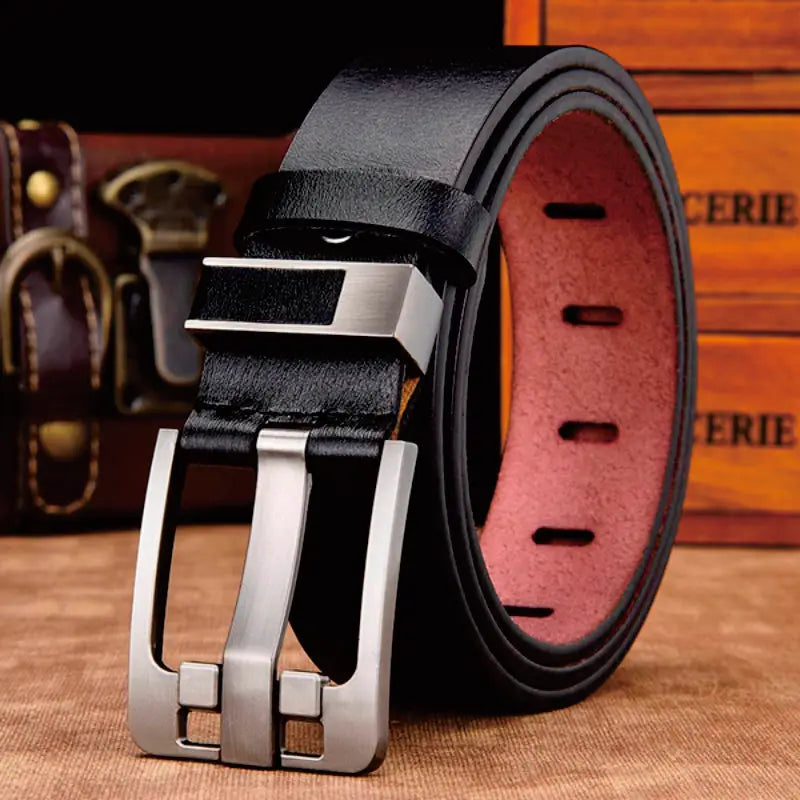 Luxury Men's Belt New Large Plus Size 100-130cm Retro Needle Buckle High Quality