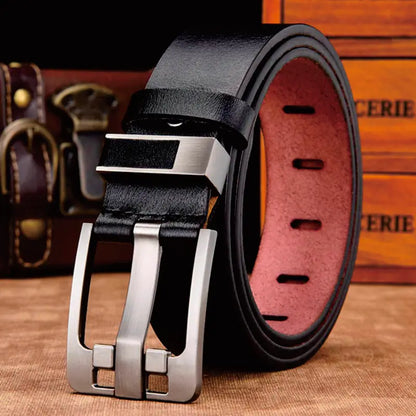 Luxury Men's Belt New Large Plus Size 100-130cm Retro Needle Buckle High Quality