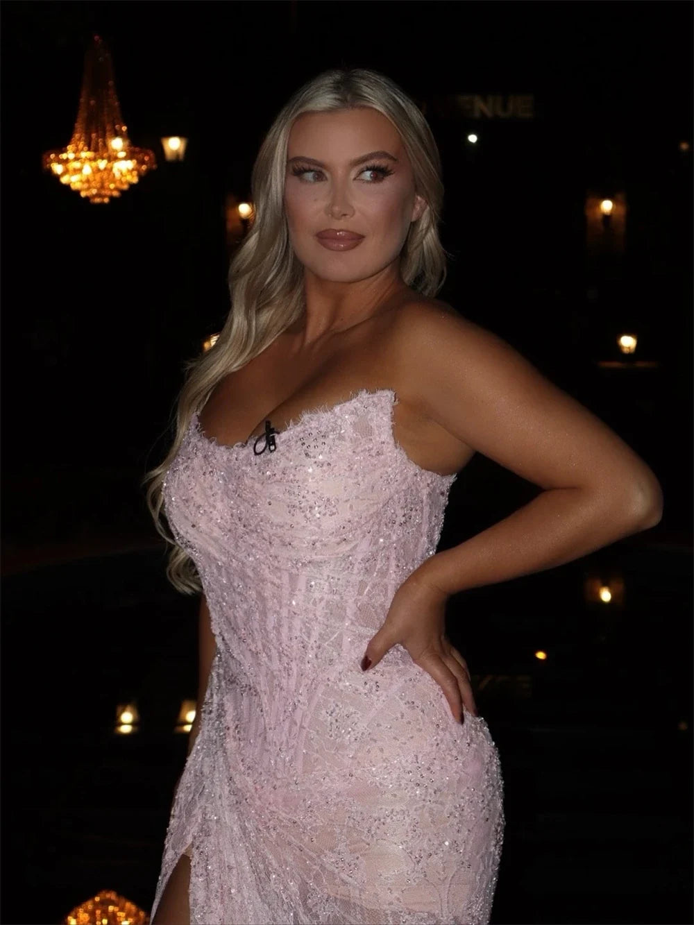 Customized Pink Mermaid Side High Split Pleats Prom Dress Sleeveless Vestidos De Noche Floor-Length Formal Evening 2025