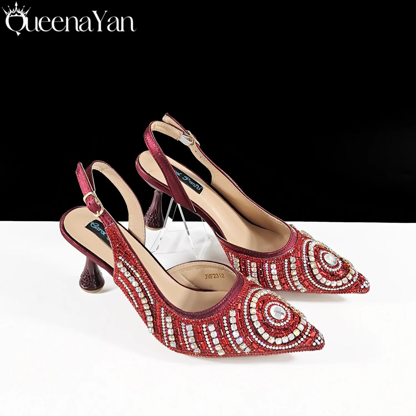 Nigerian Party Shoes Only shoes OR with bag set in Green  High Heel, Elegant Matching for Weddings & Special Occa