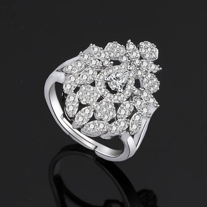 Luxury Women's Jewelry Elegant Style Bridal Tassel Zircon Necklace Earrings Bracelet Ring 4 Piece Bridal Large Wedding Jewelry S