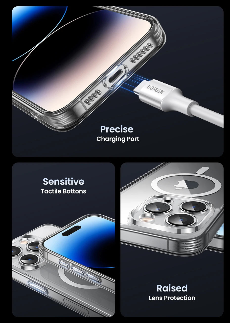 Magnetic Case for iPhone 17 16 15 14 13 Pro Max Case Shockproof Cover for iPhone 16 Pro Max Plus 16pro Macsafe TPU Cases