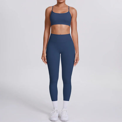 Yoga Suit Sports Set Gym Seamless High Impact Sports Bra Women's High Waist and Hips Tight Peach Buttocks Pants Womens Sportswea