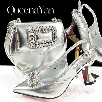 Inspired Elegant Women’s High Heels and Bag African Wedding Party Shoes and Bag–Fashionistas Exclusive Products