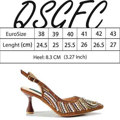 Nigerian Party Shoes Only shoes OR with bag set in Green  High Heel, Elegant Matching for Weddings & Special Occa