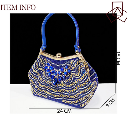 Dazzling Dreams: Full Rhinestone High Heels and Coordinated Bag for Timeless Style
