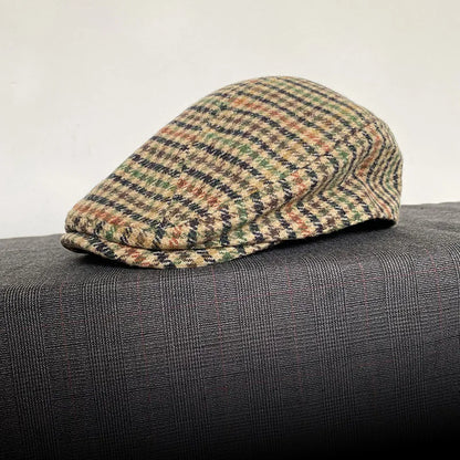 Classic Plaid Stripe Newsboy Cap for Men Women Winter Wool Flat Ivy Vintage Gatsbay Hat Irish Outdoor Cabbie Beret BJM94