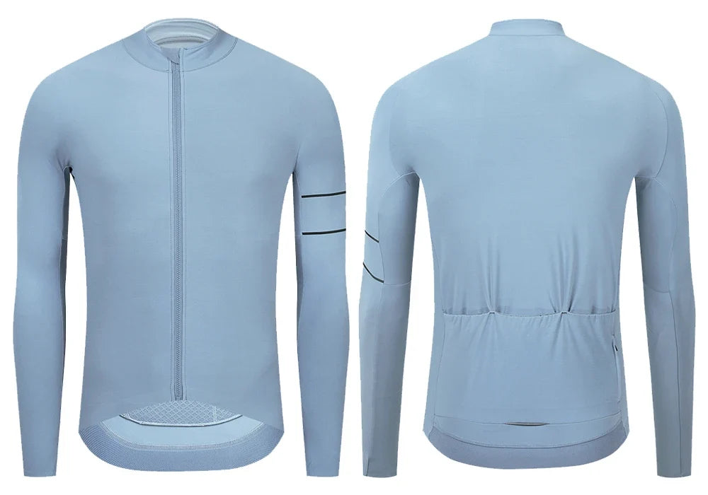 Cycling Jersey 10-20°C Autumn Long Sleeve Road Bike Clothes Thermal Fleece Warmth  MTB Bicycle Jersey