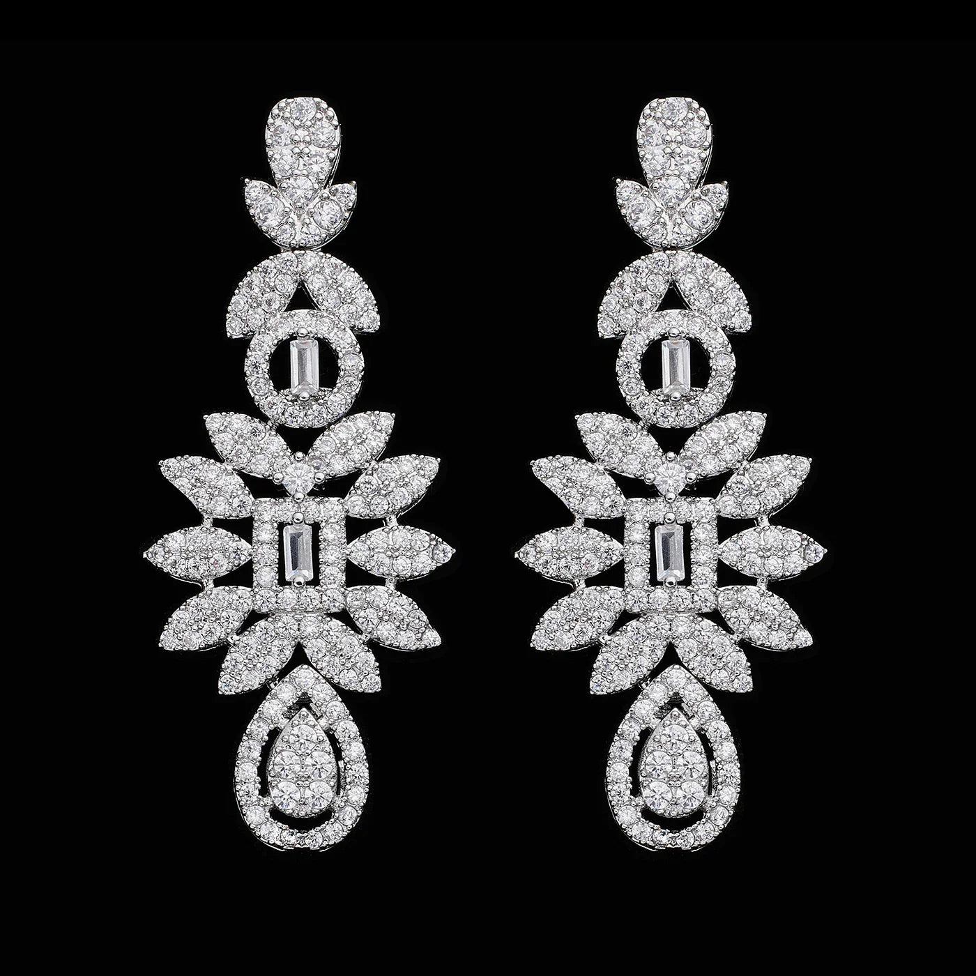 2025 Hot Sale Bridal Wedding Jewelry Sets for Women 4 Pieces Wedding Party Zirconia Necklace Bracelet with Adjustable Chain