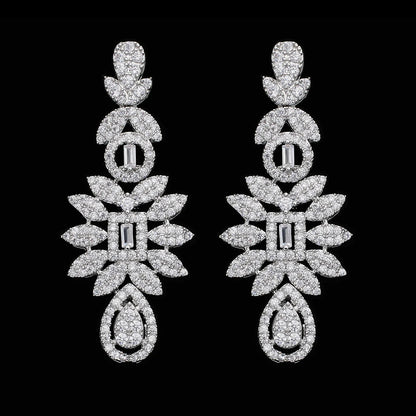 2025 Hot Sale Bridal Wedding Jewelry Sets for Women 4 Pieces Wedding Party Zirconia Necklace Bracelet with Adjustable Chain