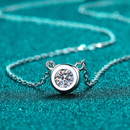 D Color Moissanite Necklace for Woman Birthday Party Jewely with GRA 925 Sterling Sliver Plated 18k White Gold Necklace