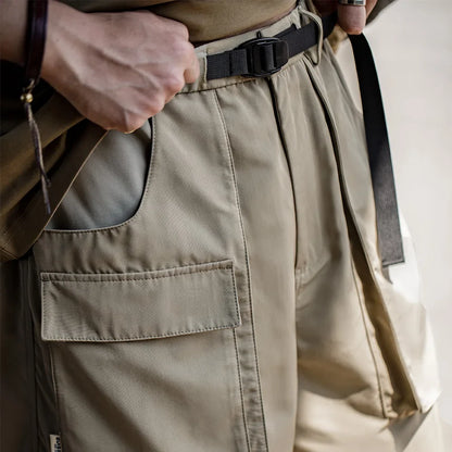 Outdoor Lightweight Functional Solid Shorts Quick Drying Pants Anti Wrinkle Large Pockets Casual Pants for Men's Summer