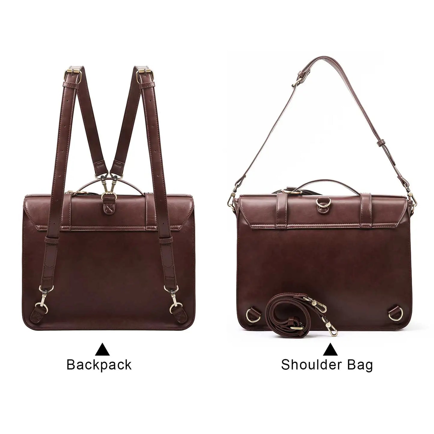 Bags for Women Courier bags PU Leather 14'' Laptop Bag Satchel female Shoulder Bag for College Travel square bag