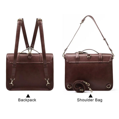 Bags for Women Courier bags PU Leather 14'' Laptop Bag Satchel female Shoulder Bag for College Travel square bag
