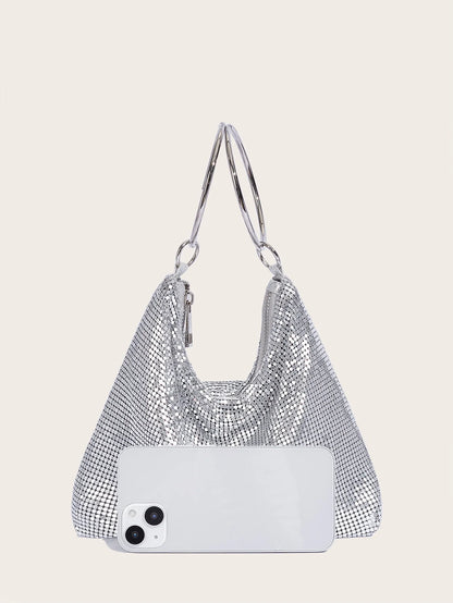 2024 Fashion Evening Bag Party Handbag for Women Large Capacity Gold Bag Aluminum Sheet Purse