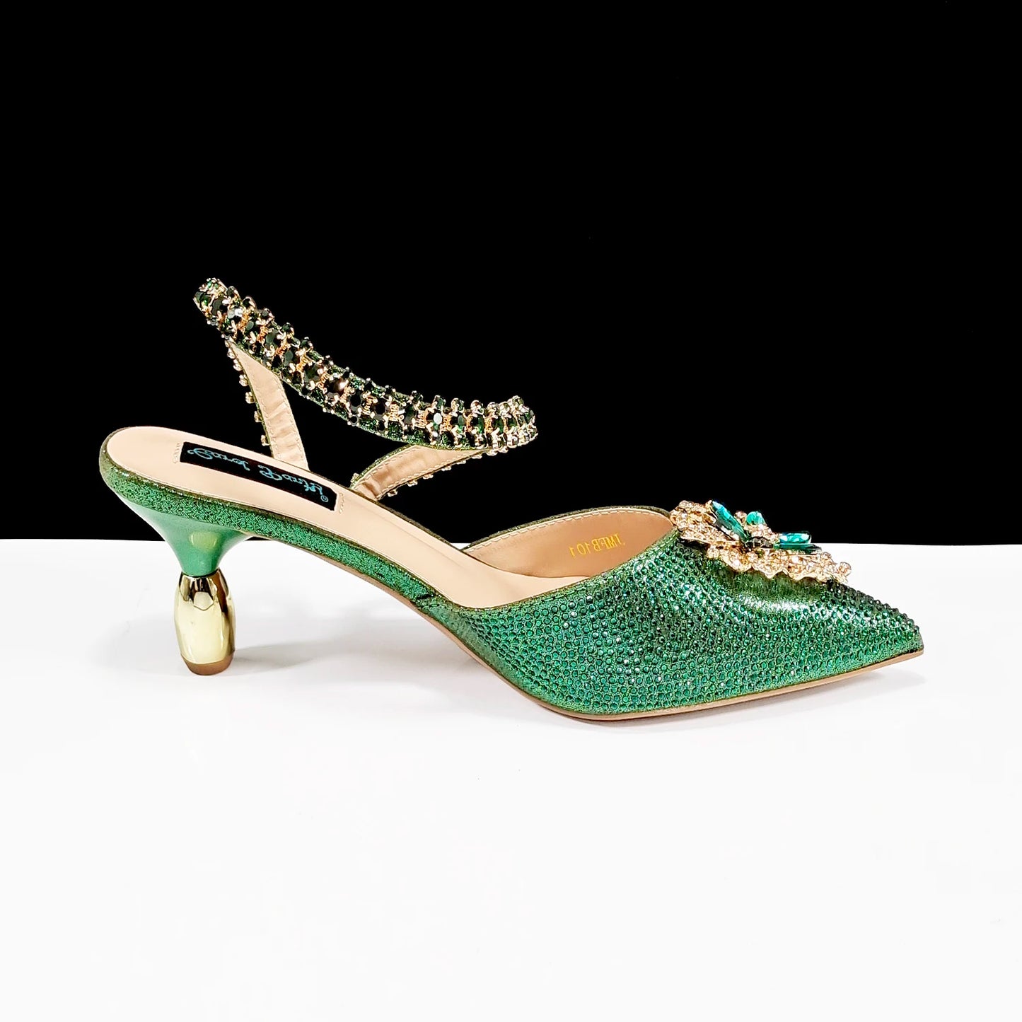 2024 Party Perfection: Rhinestone-Embellished Heels and Gold Mini Bag for Elegant Nights