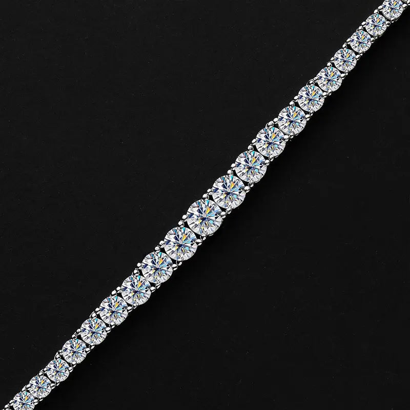 Moissanite Tennis Necklace for Woman Wedding Jewely with Certificate 925 Sterling Sliver Plated 18k White Gold Necklace