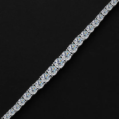 Moissanite Tennis Necklace for Woman Wedding Jewely with Certificate 925 Sterling Sliver Plated 18k White Gold Necklace