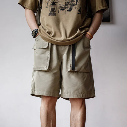 Outdoor Lightweight Functional Solid Shorts Quick Drying Pants Anti Wrinkle Large Pockets Casual Pants for Men's Summer