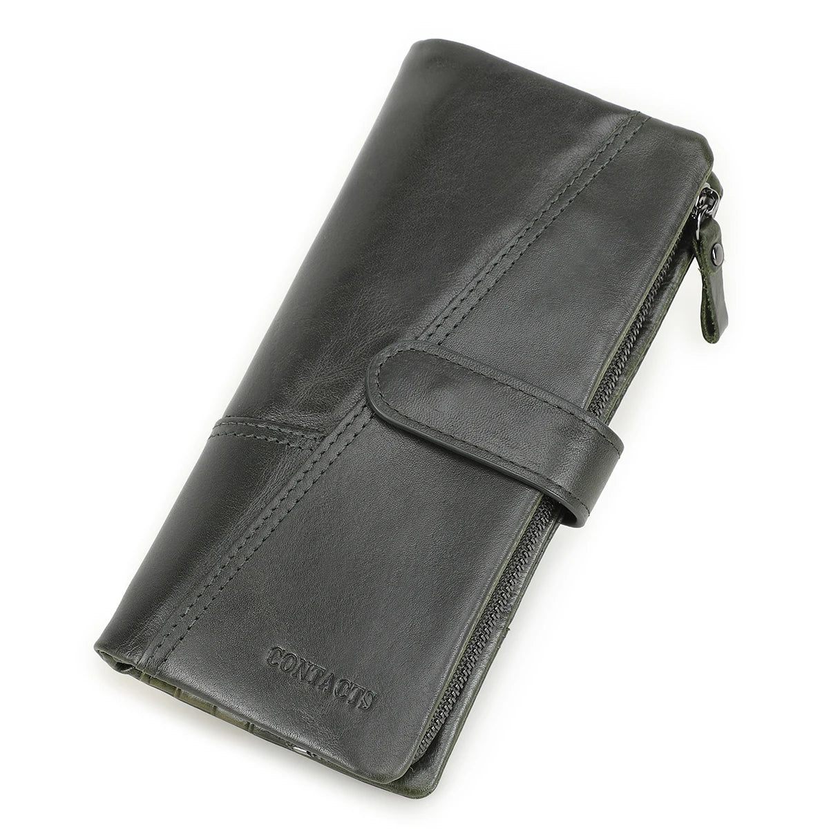 Genuine Leather Men's Long Wallet With Phone Bag Zipper Coin Pocket Purse Male Clutch Wallets For Men Portfel Small