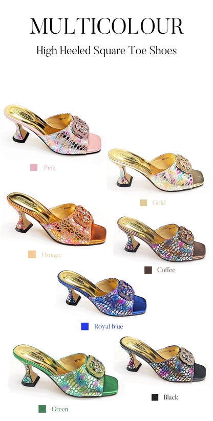 Italian Fashion Design Shoes and Bags Matching Set 2025 Peep Toe High Heels Blue Color Rhinestones Women Shoes for Party