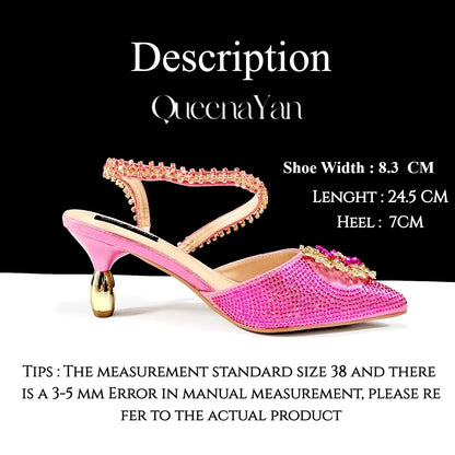 2024 Party Perfection: Rhinestone-Embellished Heels and Gold Mini Bag for Elegant Nights