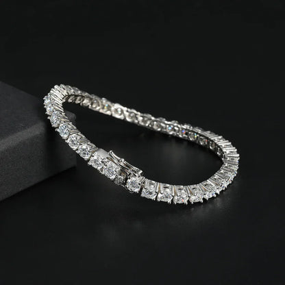 5mm Moissanite Tennis Bracelet Necklace For Women 925 Sterling Silver D VVS1 Lab Diamond with GRA Certificate Jewelry