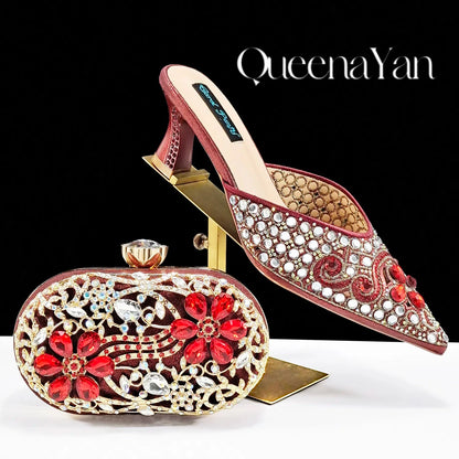2025 INS FANTATIC BLUE Rhinestone-encrusted Sex Ladies Shoes / MATCHING  SPARKING MINI BAG (SPECIAL COLLECTION)