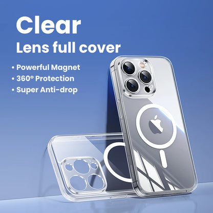 Magnetic Case for iPhone 17 16 15 14 13 Pro Max Case Shockproof Cover for iPhone 16 Pro Max Plus 16pro Macsafe TPU Cases