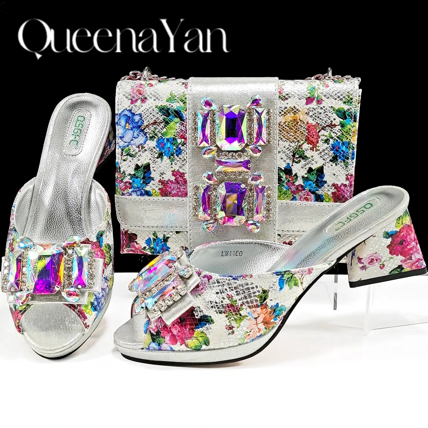 Nigeria Fashion Luxe Sky Blue Peep-Toe Heels & Three-Dimensional Bag Set – Perfect for Elegant Events