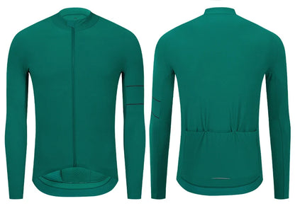 Cycling Jersey 10-20°C Autumn Long Sleeve Road Bike Clothes Thermal Fleece Warmth  MTB Bicycle Jersey